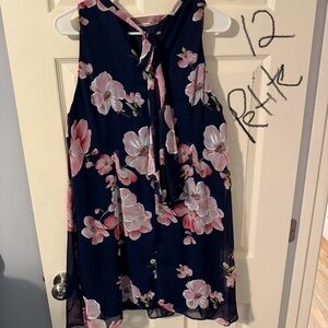 Floral Navy Sleeveless dress